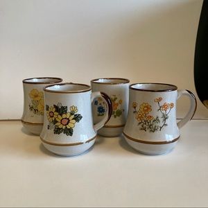 Set of 4 Vintage Mugs with Flaws